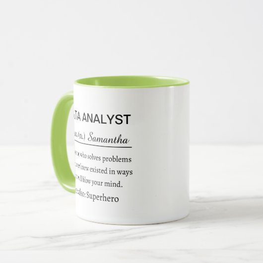 Definition von Datenanalyse Tasse (Vorderseite Links)