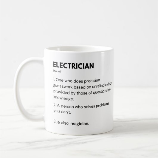 Definition von Elektro- und Wartungstechniken Kaffeetasse (Links)