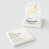 Definition von Familiennamen Personalisiert Steinuntersetzer (Seitenansicht)