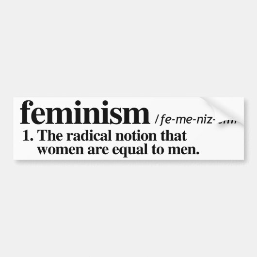 Definition von Feminismus - feministischer Autoaufkleber (Vorne)