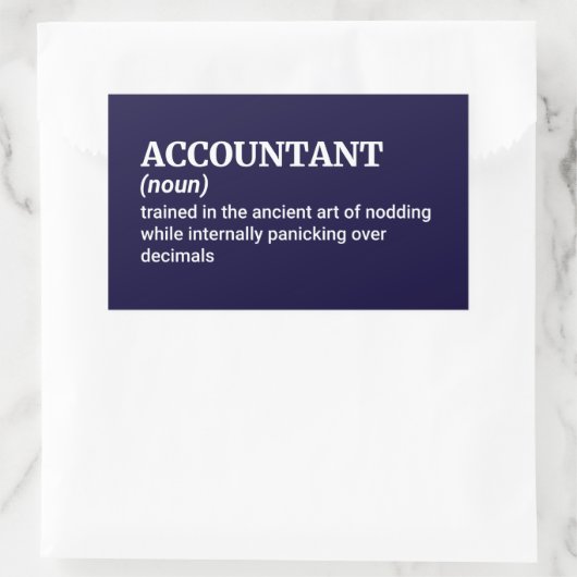 Definition von "Funny Accountant" Rechteckiger Aufkleber (Tasche)