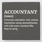 Definition von "Funny Accountant" Steinuntersetzer (Vorderseite)