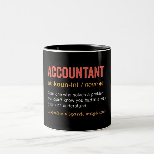 Definition von "Funny Accountant" Zweifarbige Tasse (Mittel)
