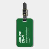 Definition von "Funny Airline Captain" Gepäckanhänger (Vorderseite vertikal)