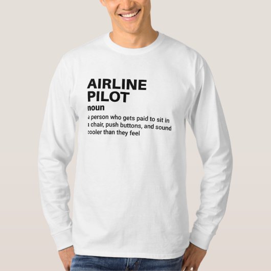 Definition von "Funny Airline Captain" T-Shirt (Vorderseite)