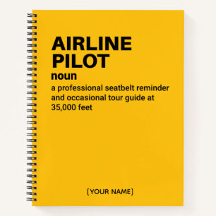 Definition von "Funny Airline Pilot" für den Luftv Notizblock