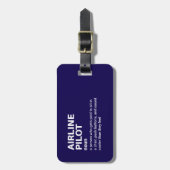 Definition von "Funny Airline Pilot" Gepäckanhänger (Vorderseite vertikal)