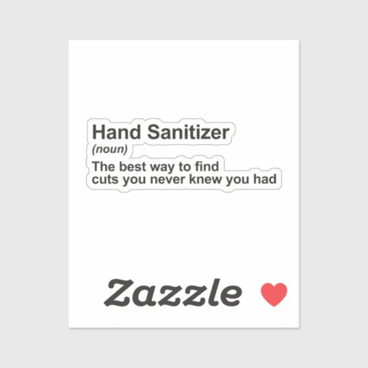 Definition von "Funny Hand Sanitizer" Aufkleber (Blatt)