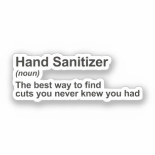Definition von "Funny Hand Sanitizer" Aufkleber