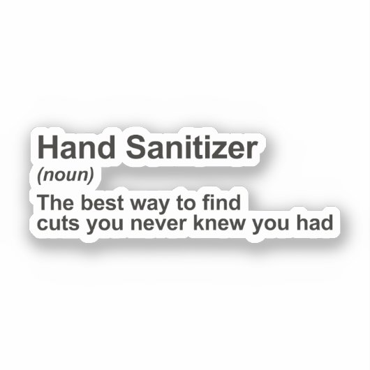 Definition von "Funny Hand Sanitizer" Aufkleber (Vorderseite)