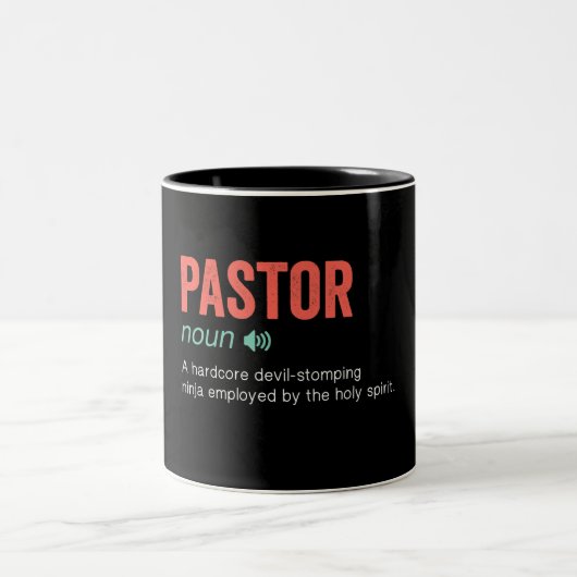 Definition von "Funny Pastor" Zweifarbige Tasse (Mittel)