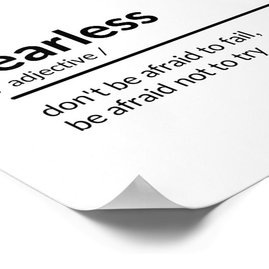 Definition von "Furchtlos" Poster (Ecke)