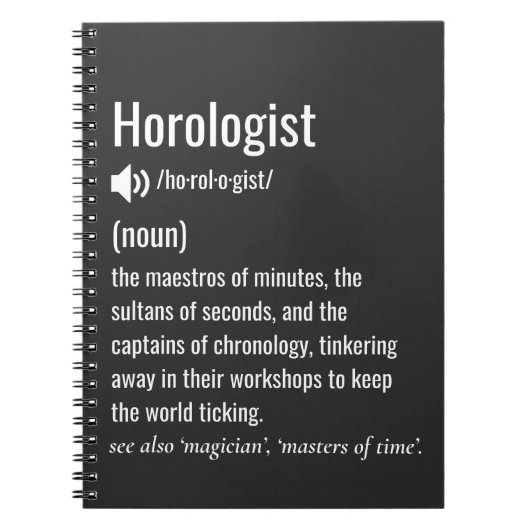 Definition von Horologen Notizblock (Vorderseite)