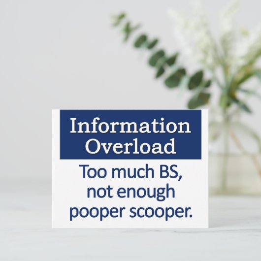 Definition von Informationsüberlastung Postkarte (Stehend Vorderseite)