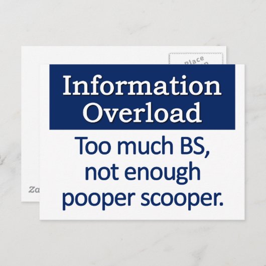 Definition von Informationsüberlastung Postkarte (Vorne/Hinten)