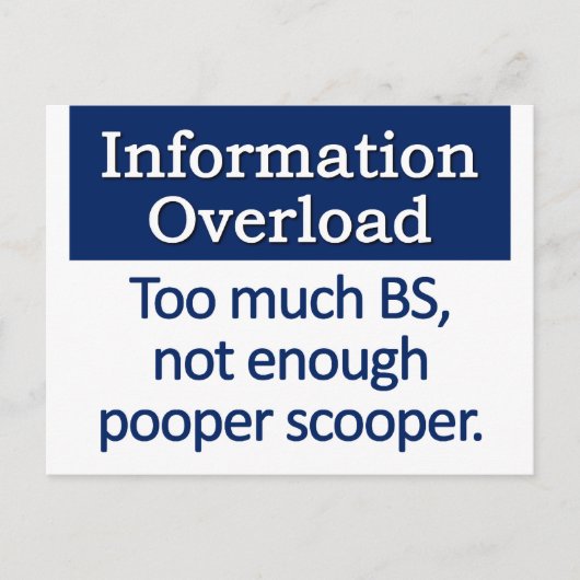 Definition von Informationsüberlastung Postkarte (Vorderseite)