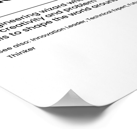 Definition von Ingenieuren Poster (Ecke)