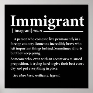 Definition von Migranten Funny Immigration Poster