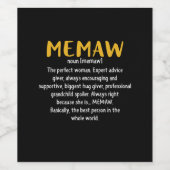 Definition von Mutter Art Memaw Weinetikett (Einzelnes Label)