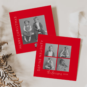Definition von Naughty 5 Foto Collage Weihnachte Feiertagskarte