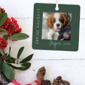 Definition von Naughty | 5 FotoCollage Ornament Aus Metall