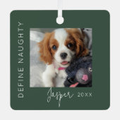 Definition von Naughty | 5 FotoCollage Ornament Aus Metall (Vorderseite)