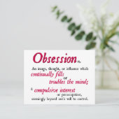 Definition von Obsession Postkarte (Stehend Vorderseite)