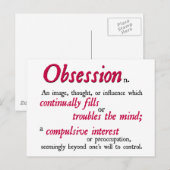 Definition von Obsession Postkarte (Vorne/Hinten)