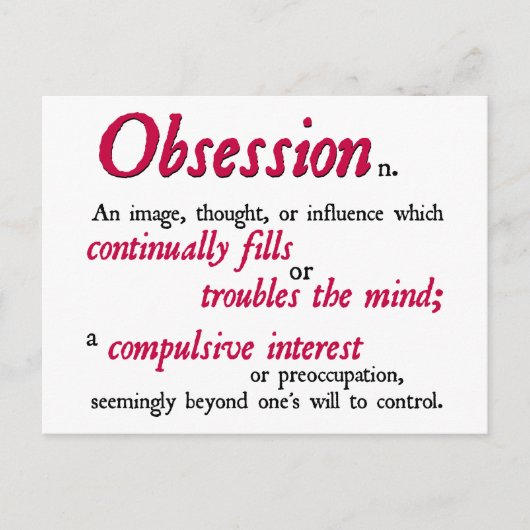 Definition von Obsession Postkarte (Vorderseite)