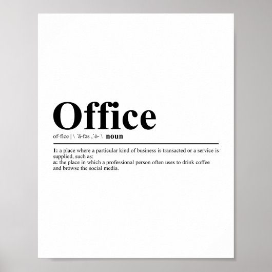 Definition von Office | Funny Zitat Poster (Vorne)