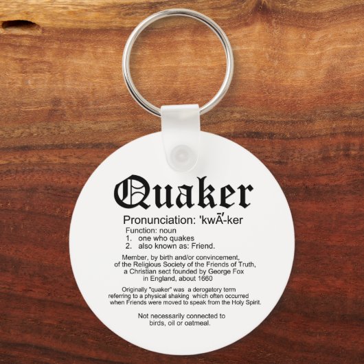 Definition von Quaker Schlüsselanhänger (Vorderseite)