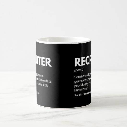 Definition von Recruiter und Human Resources Manag Kaffeetasse (Mittel)