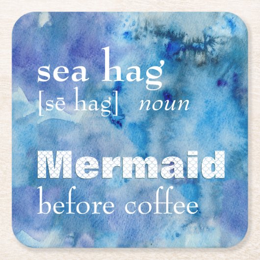 Definition von Seehang | Meerjungfrau Spaß vor Kaf Rechteckiger Pappuntersetzer (Vorderseite)