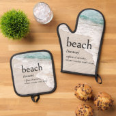 Definition von STRAND an der Küste Ofenhandschuh & Topflappen-Set (Oben Unten)