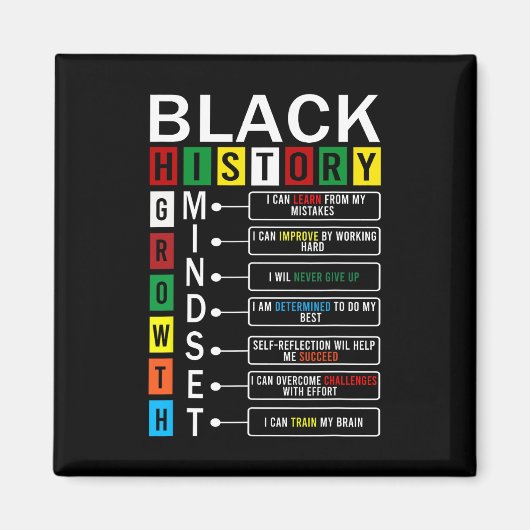 Definition von Wachstumsmentalität Cool Black Hist Magnet (Vorne)