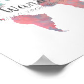 Definition von Wanderlust auf Aquarell-Weltkarte Poster (Ecke)