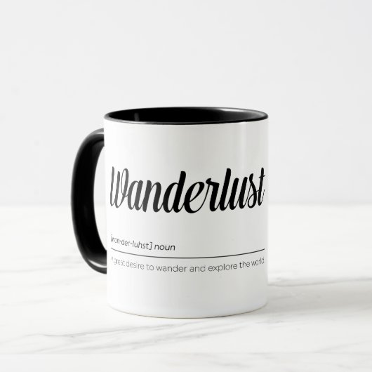 Definition von Wanderlust Tasse (Vorderseite Links)