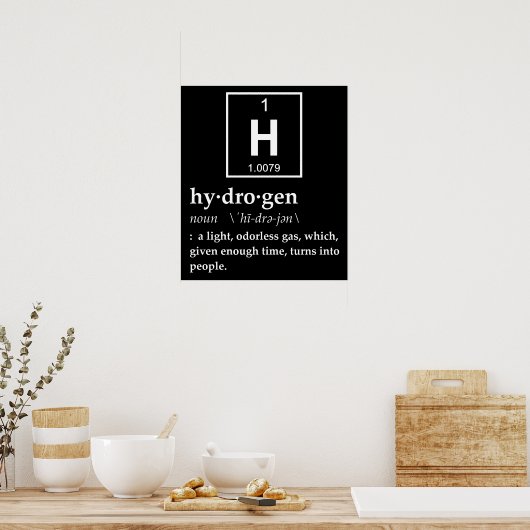 Definition von Wasserstoff Poster (Küche)