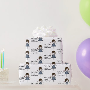 Definition von Wein mit Strichmännchen Geschenkpapier