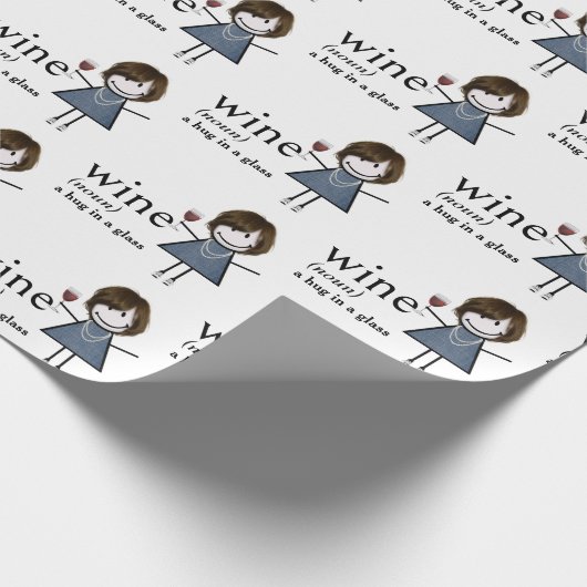 Definition von Wein mit Strichmännchen Geschenkpapier (Ecke)