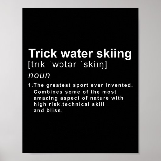Definition Wasserski-Trick Poster (Vorne)