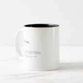 Definition: Wörterbuch-Art-Dekoration Zweifarbige Tasse (Vorderseite Links)
