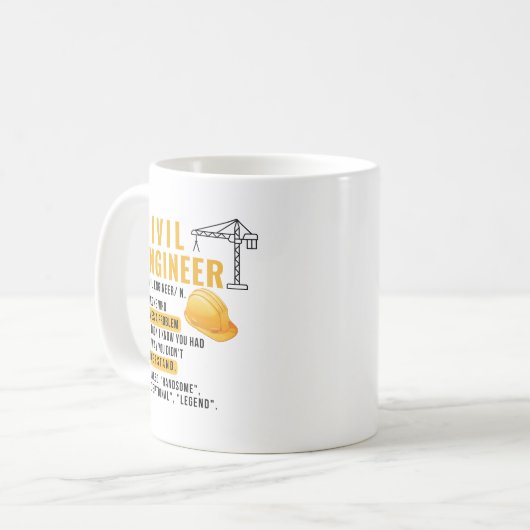 Definition ziviler Ingenieure - Geschenk zur Probl Kaffeetasse (Vorderseite Links)