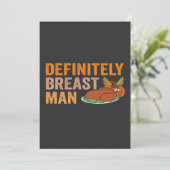 Definitiv Brust Man Funny Erntedank Türkei Einladung (Stehend Vorderseite)