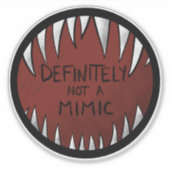 Definitiv kein Mimic D&D Gaming Geschenke Aufkleber (Vorderseite)