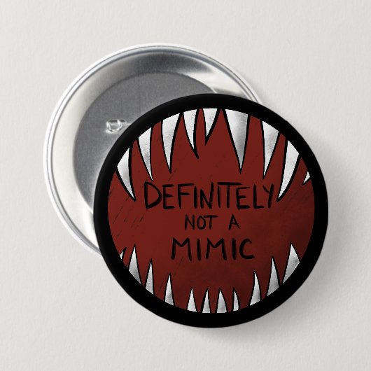 Definitiv kein Mimic D&D Gaming Geschenke Button (Vorne & Hinten)