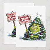 Definitiv nicht stehlen von Pressen Einladung (Vorne/Hinten)