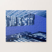 Defocused aufwärts Ansicht der Büro-Gebäudefenster Puzzle (Horizontal)