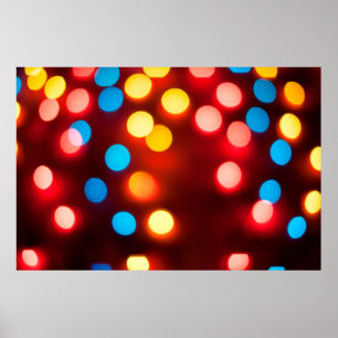 Defocused christmas lights. New Year Bokeh. Abstra Poster