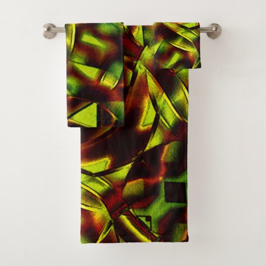 Deformierte Krawatte gebrannter, grüner Bänder Badhandtuch Set (Insitu)